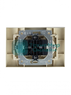 Розетка 2-местная IEK BRITE РС12-3-БрА с заземлением, без защитных шторок, 16А в сборе, алюминий