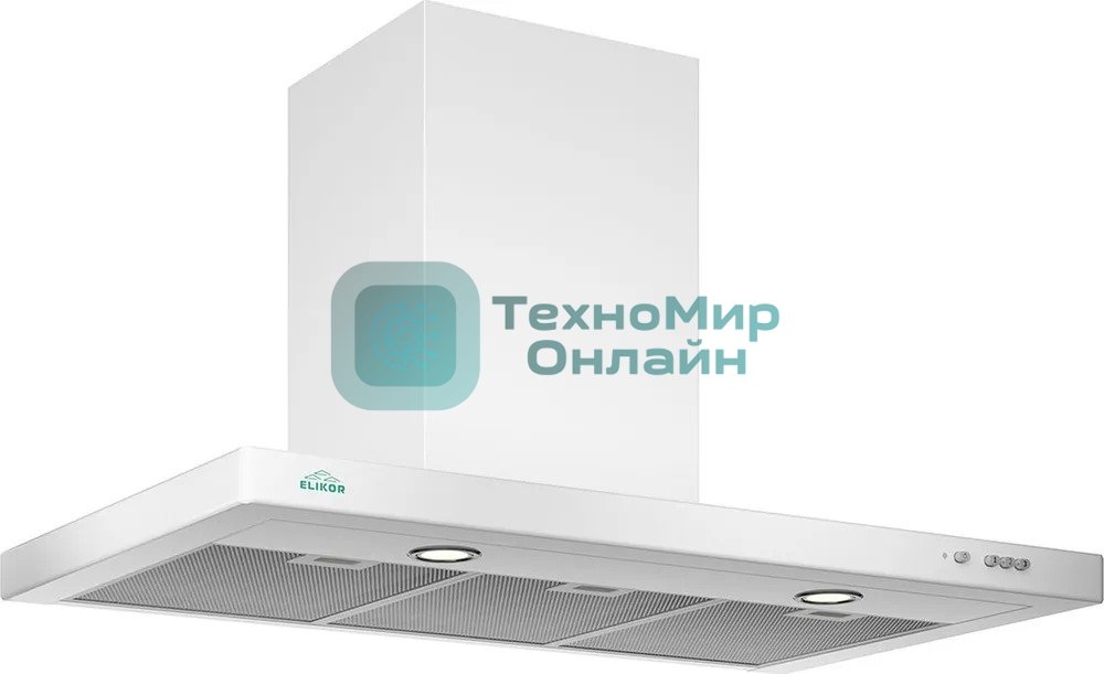Вытяжка каминная Elikor Квадра 90П-650-К3Д белый, 90 см, 650 куб. м/ч, 56 дБ