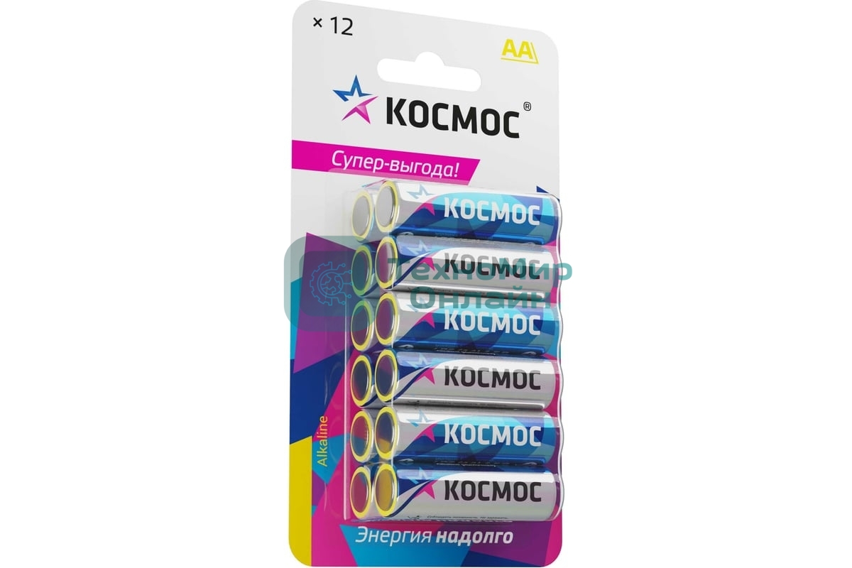 Элемент питания Космос алкалиновый AA/LR06 BP-12 (блист.12шт)