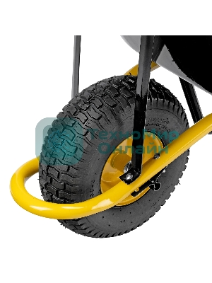 Тачка строительная Denzel усиленная, объем 130 л, 230 кг, колесо 15х6.00-6