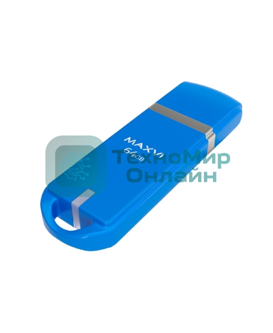 Флешка USB Maxvi P3 sky blue (FD64GBUSB20C10P3), 64GB, USB 2.0, R/W 20/10, синий