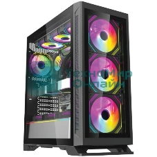 Компьютерный корпус Forza FZ-G901 EATX Case, black, w/o psu,Tempered glass front panel, 2x3,5