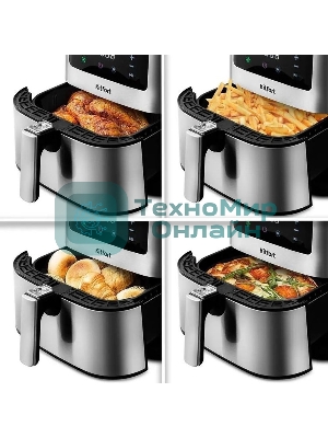 Аэрогриль Kitfort KT-2228 серебристый, 1700 Вт, 5.5 л, сенсор, 9 программ