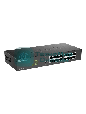 Коммутатор D-Link DGS-1016D/J1A, 16×1 Гбит/с, неуправляемый