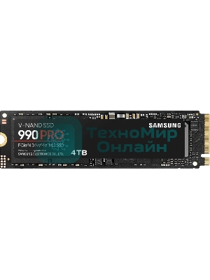 Накопитель SSD Samsung 990 PRO, 4Tb, PCIe 4.0 x4, M.2 2280, NVMe, R/W 7450/6900