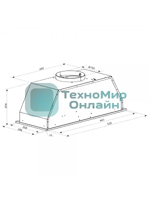 Вытяжка встраиваемая Zigmund & Shtain K 016.5 B черный, 52 см, 1050 куб. м/ч, 60 дБ