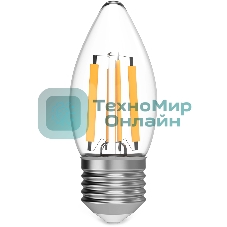 Лампа филам. Gauss Filament 11Вт цок.:E27 свеча св.свеч.белый теп. (упак.:10шт) (103802111)