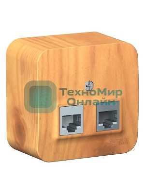 Розетка 2-ая компьютерная RJ45 SE кат.5E, изолир. пластина Blanca наруж Ясень