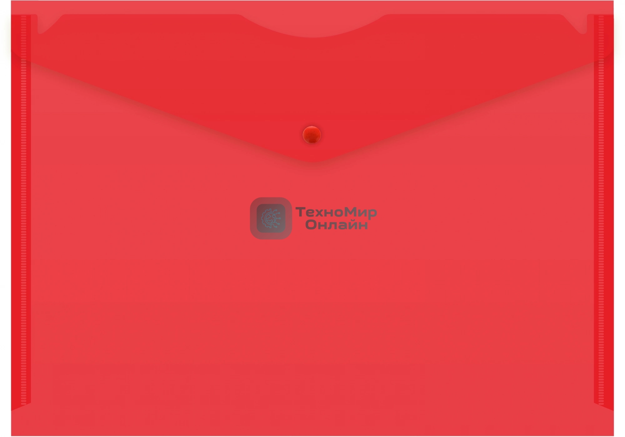 Конверт на кнопке Silwerhof Eco A4 пластик 0.12мм красный