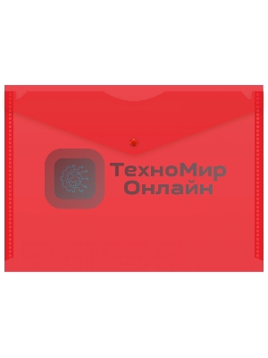 Конверт на кнопке Silwerhof Eco A4 пластик 0.12мм красный