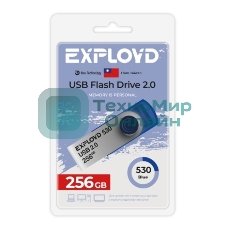 Флешка USB Exployd 530 Blue (EX-256Gb-530-Blue), 256Gb, USB 2.0, R/W 20/10, синий