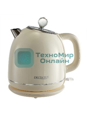 Чайник электрический Delta LUX DE-1018 (1,7 л. металл/пластик) белый