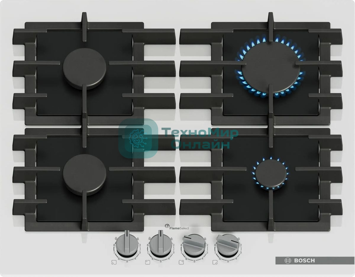 Газовая варочная панель Bosch PPP6A2I40R белый
