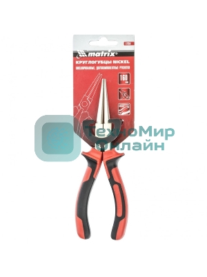 Круглогубцы Matrix 17355 NICKEL 160 мм, никелированные, двухкомпонентные рукоятки