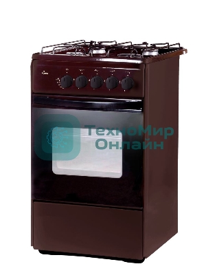 Плита газовая Flama RG 24019 B коричневый, конфорок 4 шт, духовка 50 л, 50 см x 85 см x 60 см