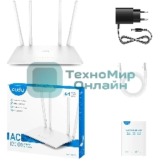 Роутер беспроводной Cudy WR1200 AC1200 10/100BASE-TX белый