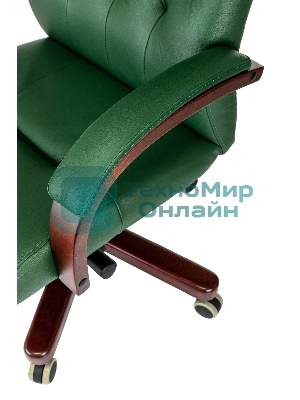 Кресло Бюрократ T-9928Walnut зеленый, кожа