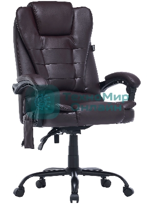 Кресло Cactus CS-CHR-OC03M-BR темно-коричневый, экокожа, подголовник