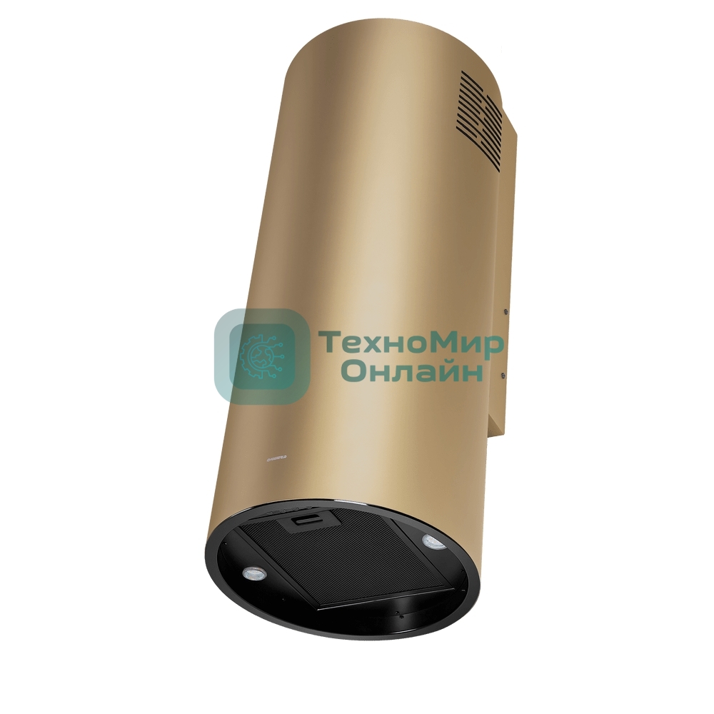 Вытяжка островная Maunfeld Drum Wall 35 золотой, 32.5 см, 850 куб. м/ч, 48 дБ