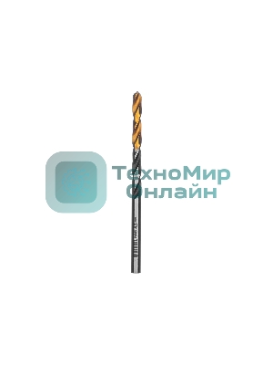 Сверло спиральное по металлу Denzel 4,5 x 80 мм, Р6М5, Golden Tip, многогранная заточка