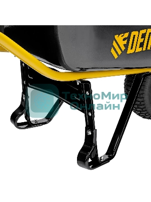 Тачка строительная Denzel усиленная, объем 130 л, 230 кг, колесо 15х6.00-6