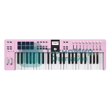 Клавиатура MIDI 231525 Arturia KeyLab Essential 49 mk3 Rose Quartz 49 клавиш, LCD дисплей, 9 энкодеров, 8 пэдов, 9 фейдеров, 12 кнопок управления, колеса высоты тона и модуляции, 1/4