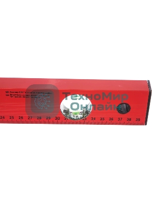 Уровень Matrix алюминиевый, 400 мм, 3 глазка, красный, линейка