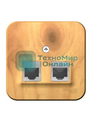 Розетка 2-ая компьютерная RJ45 SE кат.5E, изолир. пластина Blanca наруж Ясень