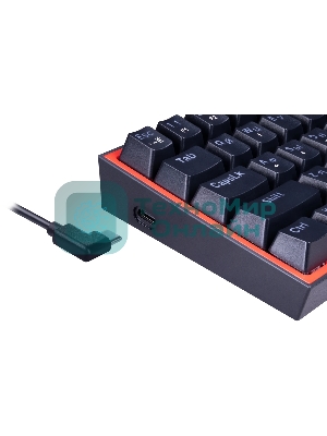 Клавиатура Redragon Fizz проводная, USB Type-A, чёрный/красный