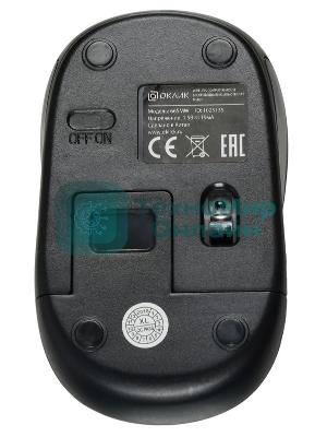 Мышь беспроводная Oklick 665MW черный/красный, 1000 dpi, радиоканал, USB, кнопки - 3