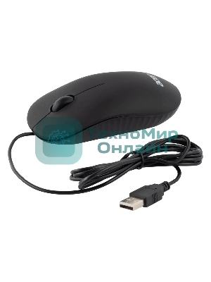 Мышь проводная Acer OMW122 черный, 1200 dpi, USB, кнопки - 3