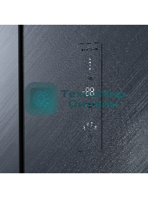 Холодильник Бирюса CD 496 TCG текстурированное серое стекло трехкамерный 334/162л морозилка снизу, NoFrost, Side by Side