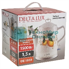Чайник электрический DELTA LUX DE-1010 корпус из фарфора: Лимоны