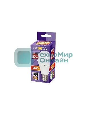 Лампа светодиодная JazzWay PLED-SP A60 12Вт грушевидная 3000К теплый белый E27 1080лм 230В