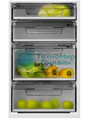 Холодильник BENOIT-344E серебристый металлопласт двухкамерный 220/124л морозилка снизу, No Frost