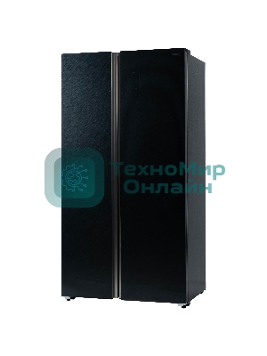 Холодильник Бирюса SBS 541 TBG текстурированное черное стекло двухкамерный 343/198 л морозилка слева, NoFrost, Side-by-side