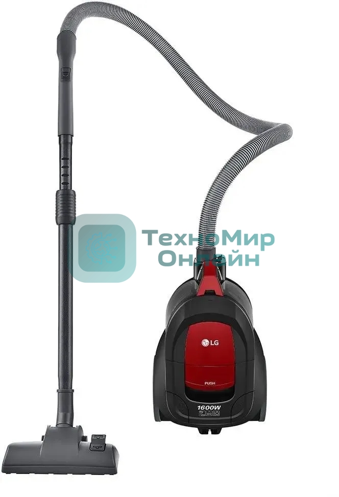 Пылесос LG VC5316NNTR черный/красный, 330/1600 Вт, уборка сухая, пылесборник контейнер 1.3 л