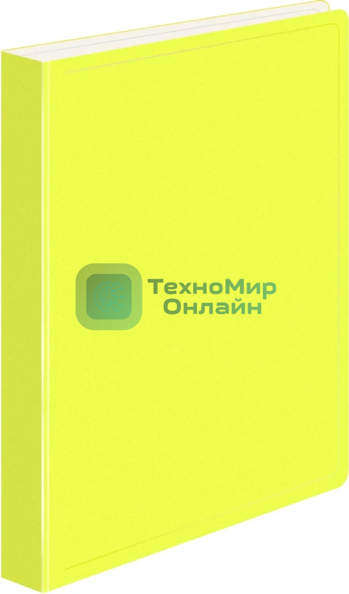 Папка с металлическим пружинным скоросшивателем Бюрократ Double Neon DNE07PYEL A4, пластик, 0.7мм корешок 27мм, карман продольный внутренний, желтый