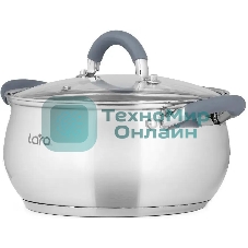Кастрюля Lara LR02-482 BELL 20x11,5 см, 3,5 л, нержавеющая сталь 316L (хром/никель/молибден), с крышкой
