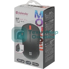 Мышь беспроводная Defender Bit MB-205 черный, 1200 dpi, радиоканал, USB, кнопки - 3