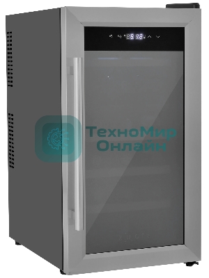 Винный шкаф ZÜGEL ZTWF182DX н/ж сталь, 46 л, 2 отсека, 18 бут.