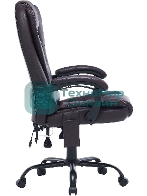 Кресло Cactus CS-CHR-OC03M-BR темно-коричневый, экокожа, подголовник