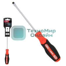 Отвертка шлицевая Deli DL3440 SL3x75мм сталь S2, матовый стержень, двухкомпонентная прорезиненная рукоять