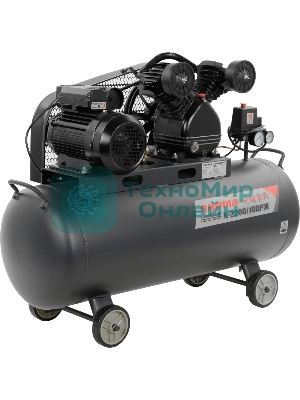 Компрессор поршневой Парма K-2200/100РМ масляный, 336 л/мин, 100 л, 2200 Вт, серый/черный