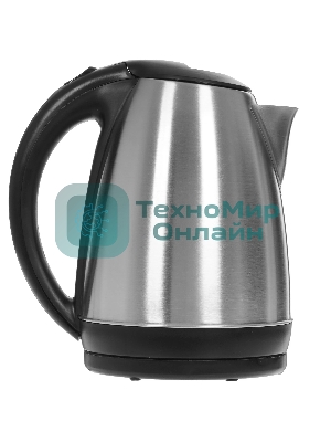 Чайник электрический Hyundai HYK-S1030 1.7 л, 2200 Вт, серебристый матовый/черный (корпус: металл)