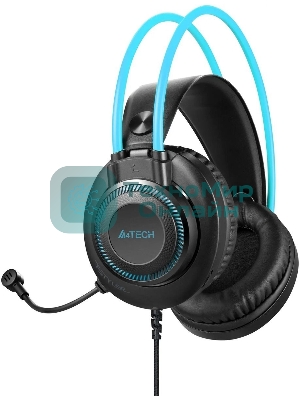 Гарнитура A4Tech Fstyler FH200i серый-синий, проводная, 3.5 мм