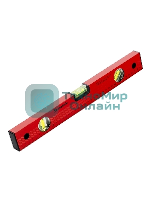 Уровень Matrix алюминиевый, 400 мм, 3 глазка, красный, линейка