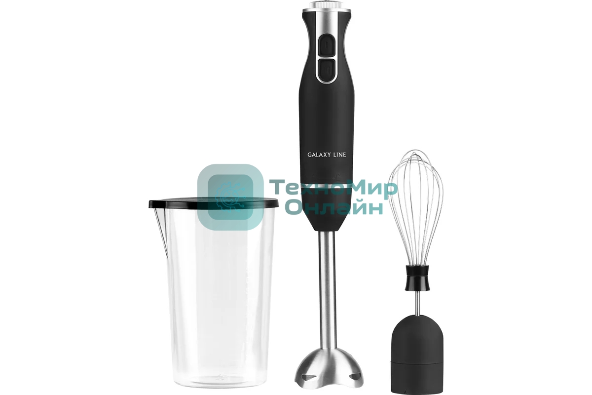 Блендер Galaxy Line GL 2166, черный с серебристым, погружной, 800 Вт, 15000 об/мин