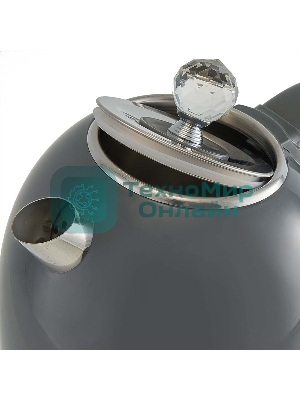 Чайник электрический Delta LUX DE-1018 (1,7 л. металл/пластик) серый