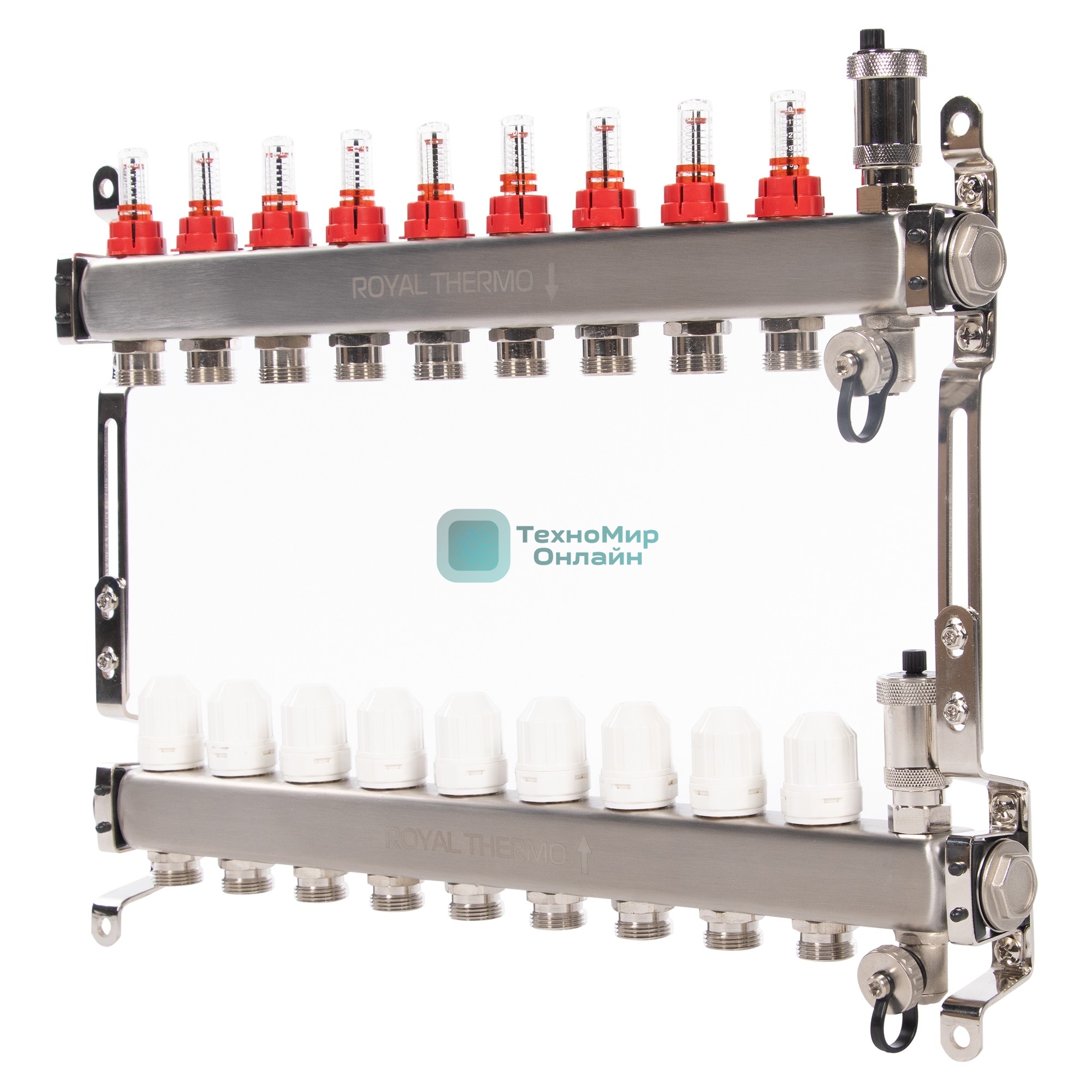 Коллектор Royal Thermo нерж. в сборе с расходомерами 1